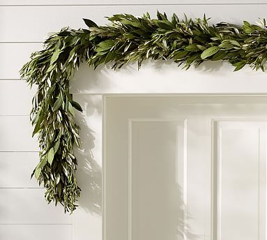 Fresh Olive Leaf & Myrtle Garland | Pottery Barn (US)