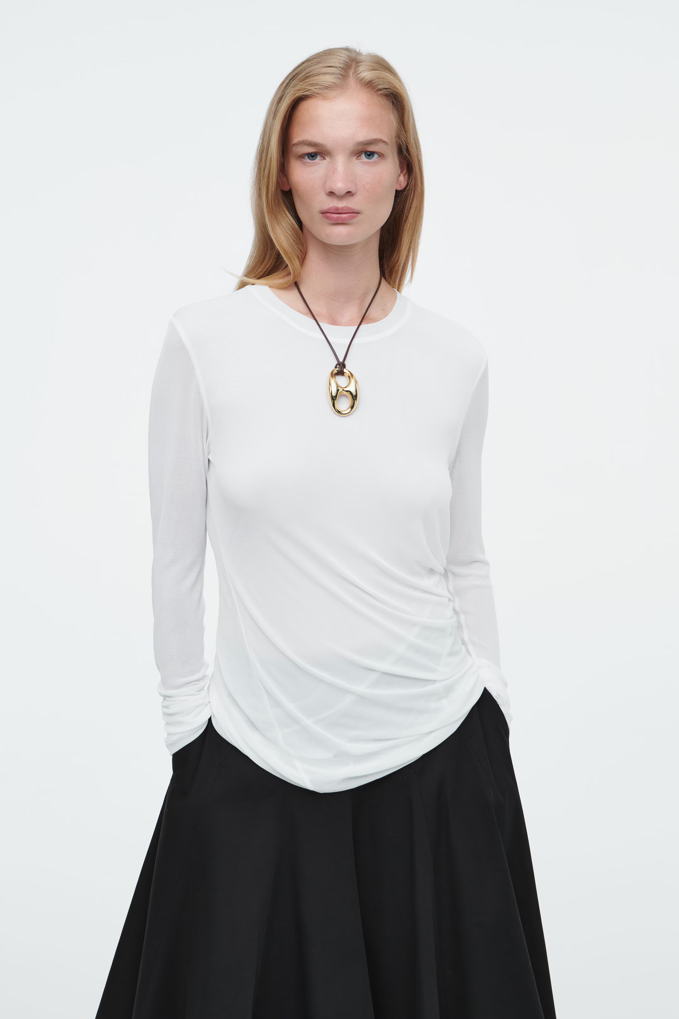 TWISTED-HEM SILK TOP - WHITE | COS | COS (EU)