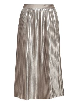 Metallic Pleated Midi Skirt | Banana Republic US