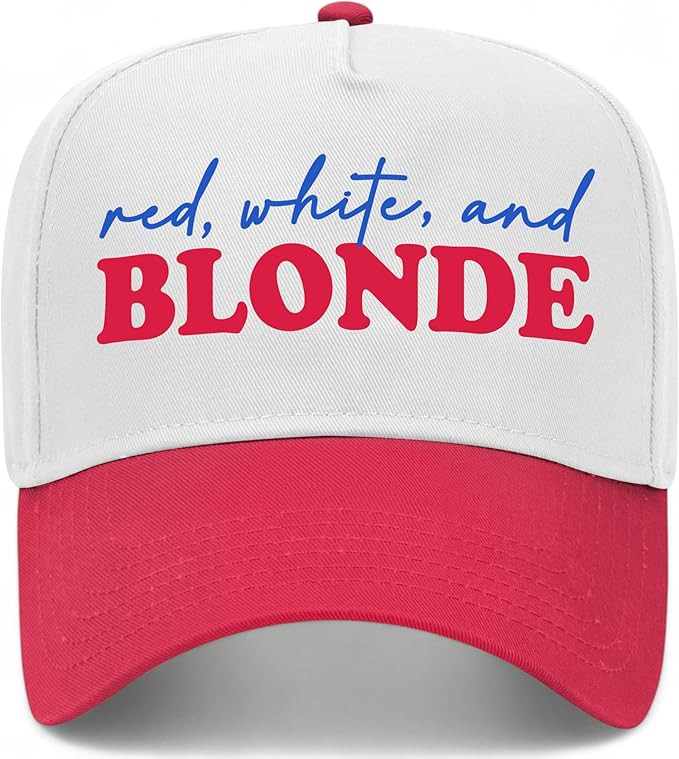 Red, White, and Blonde Vintage Trucker Hat | 4th of July USA America Party | Premium Snapback Bas... | Amazon (US)