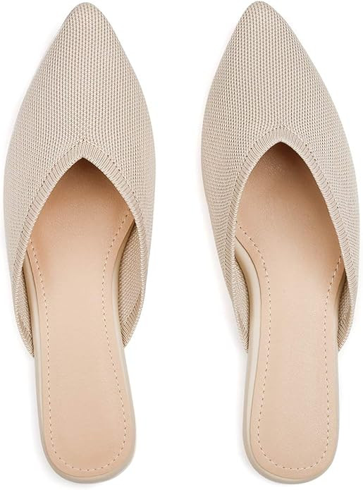 Slocyclub Flat Mules for Women, Closed Pointed Toe Flat Loafers for Ladies, Slip-On Backless Mule... | Amazon (US)