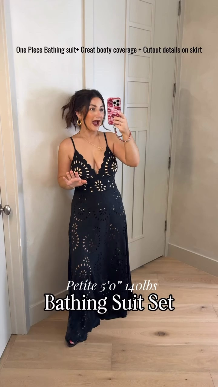 Gorgeous swimsuit and skirt set! 
The suit is lined but the skirt isn't!

I'm in a large (5'0" 140lbs)
I got the navy in a medium and prefer it!

#LTKPetite #LTKSwim #LTKTravel