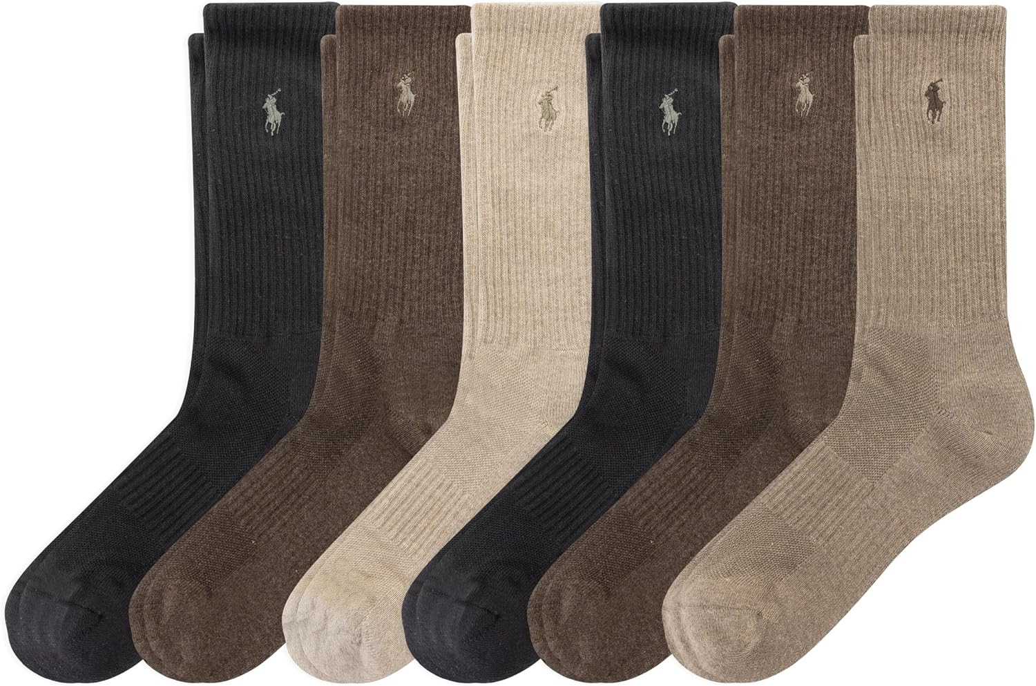 POLO RALPH LAUREN Men's Athletic Performance Cotton Crew Socks, 6 Pairs | Amazon (US)