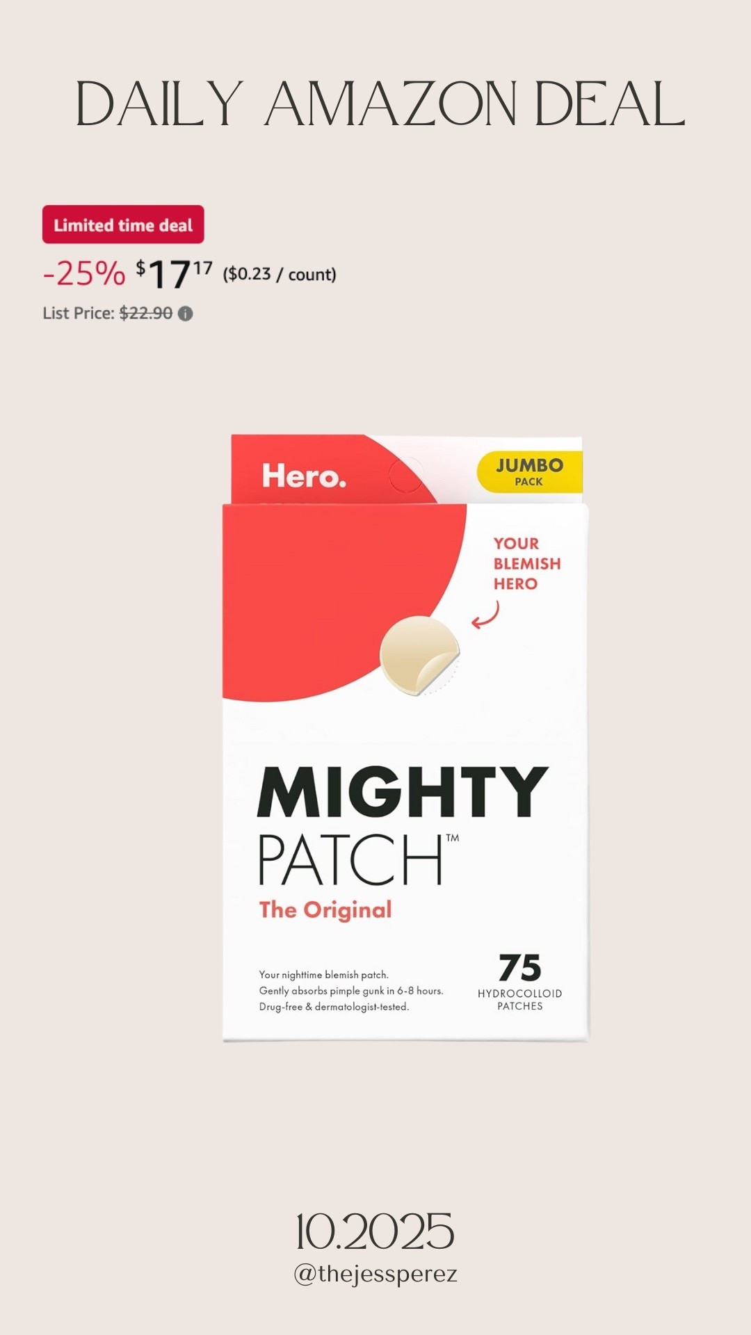 Daily Amazon deal: mighty patch blemish patches 

#LTKFindsUnder50 #LTKBeauty