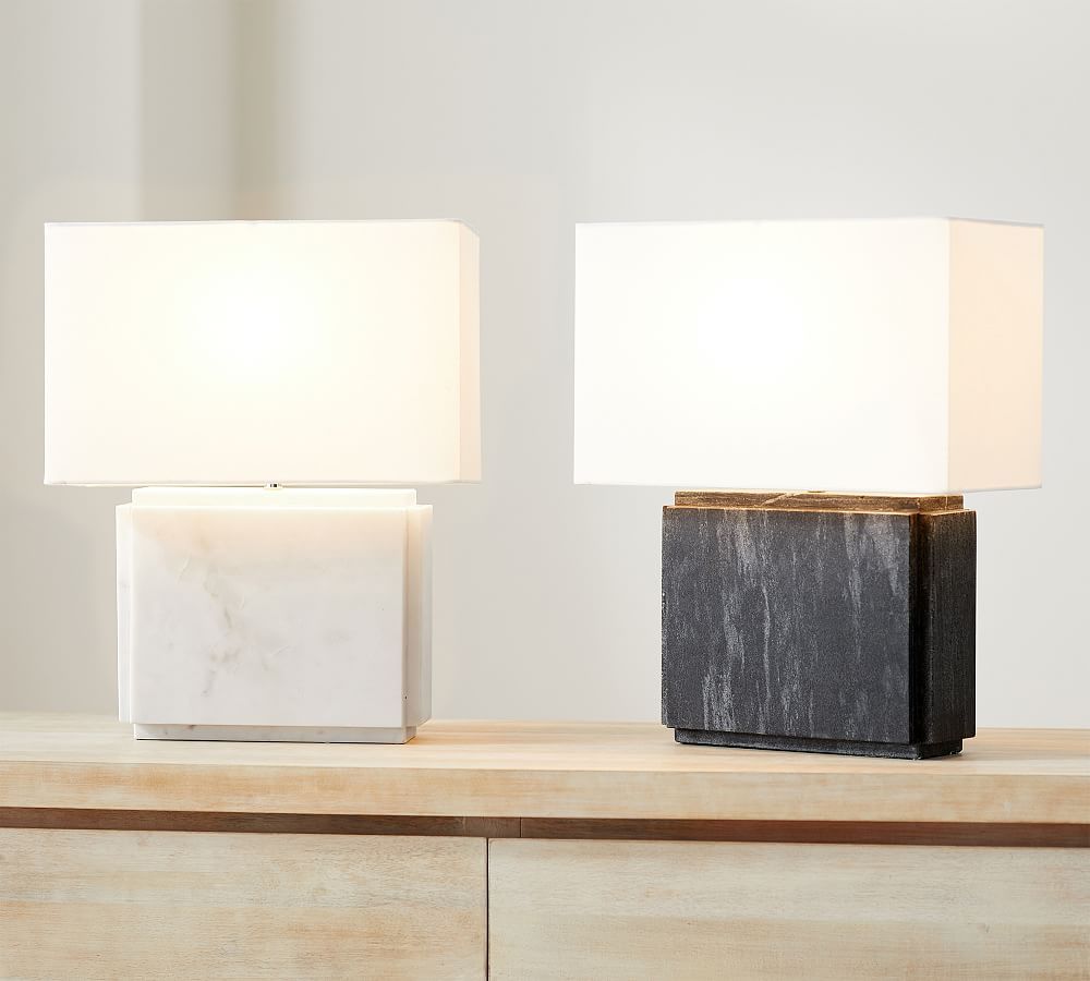 Amara Marble Rectangular Table Lamp | Pottery Barn (US)