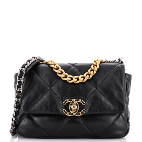 19 Flap Bag Quilted Leather Medium | Rebag