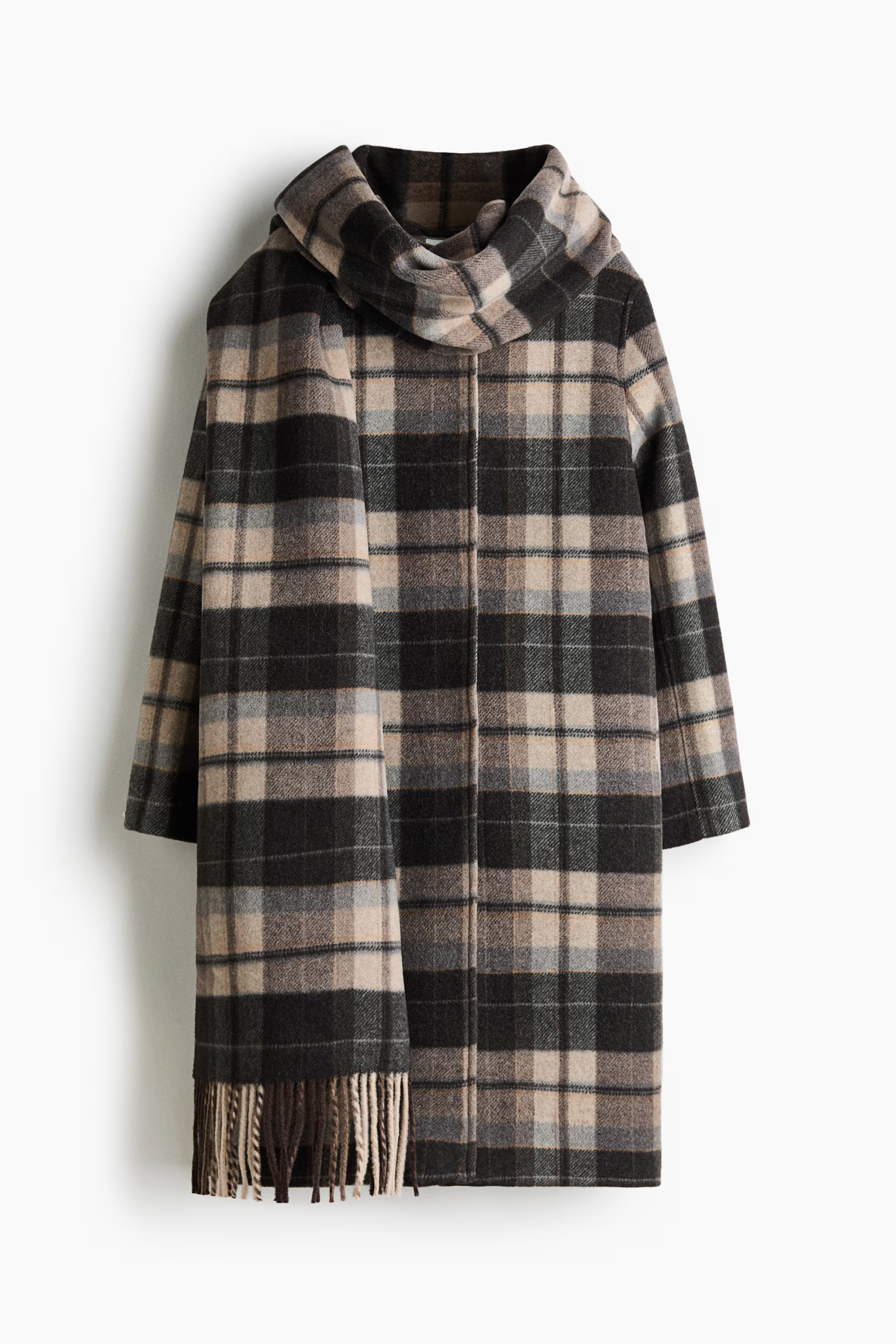 Scarf-Detail Wool-Blend Coat | H&M (US + CA)