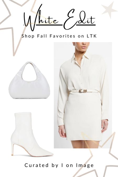 Fall Favorites on LTK: White Edit 

🤍 Portofino mini shirt dress with collar and belt
🤍 Medium Cloud bag by W78ST
🤍 Stuart 85 heeled stretch bootie by Stuart Weitzman

Workwear, business style, boss babe, office look, fall styles, early fall look, heeled ankle boots, white dress @Express @Revolve @LTK #LTKfashion

#LTKworkwear #LTKover40 #LTKstyletip