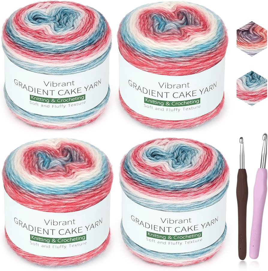 Katech Ombré Yarn for Crocheting-Gradient Cake Yarn-4x100g 60% Cotton 30% Acrylic 11% Wool-Multi... | Amazon (US)