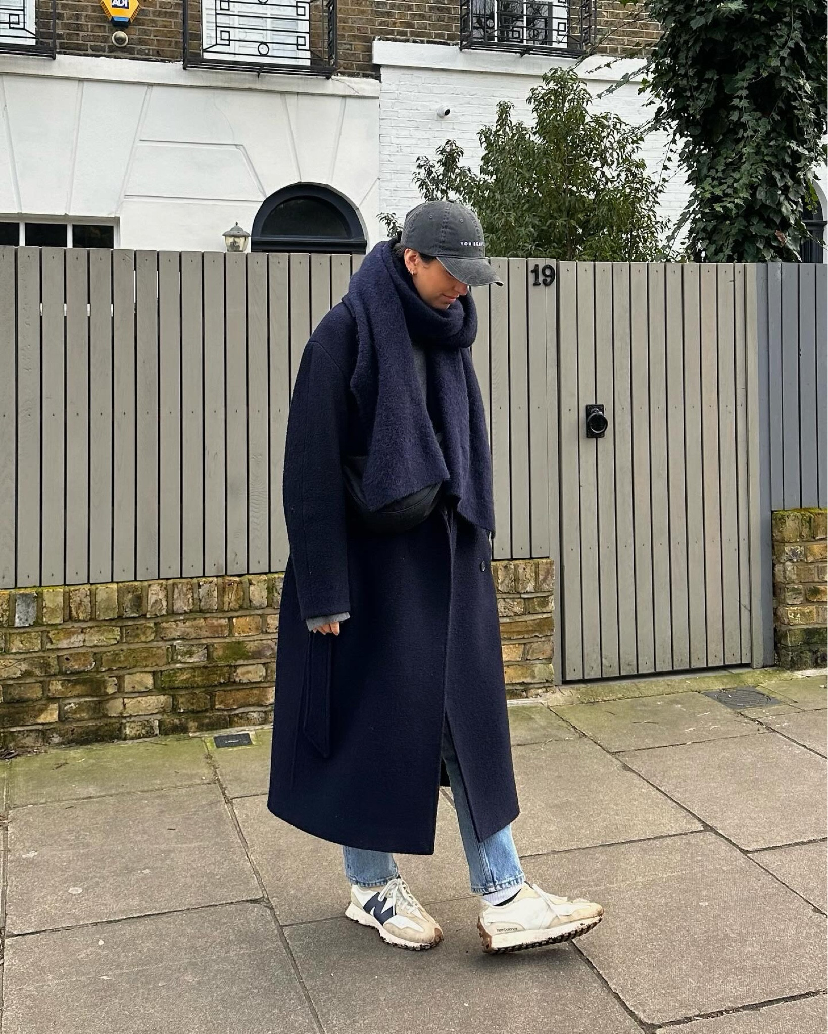 Weekend in London.
Wool navy & Other Stories coat. Sézane navy scarf. Straight leg jeans. New Balance 327. Winter outfit.

#LTKstyletip #LTKSeasonal #LTKeurope