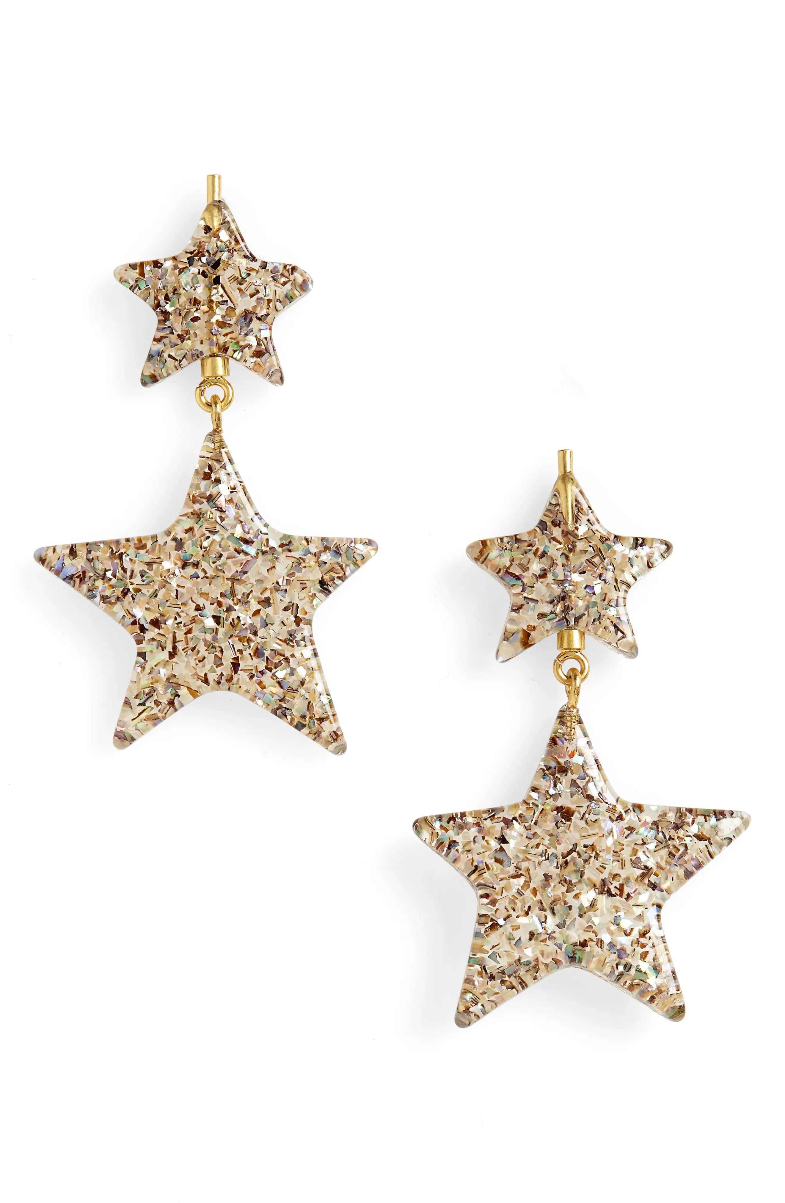 Madewell Glitter Star Statement Earrings | Nordstrom