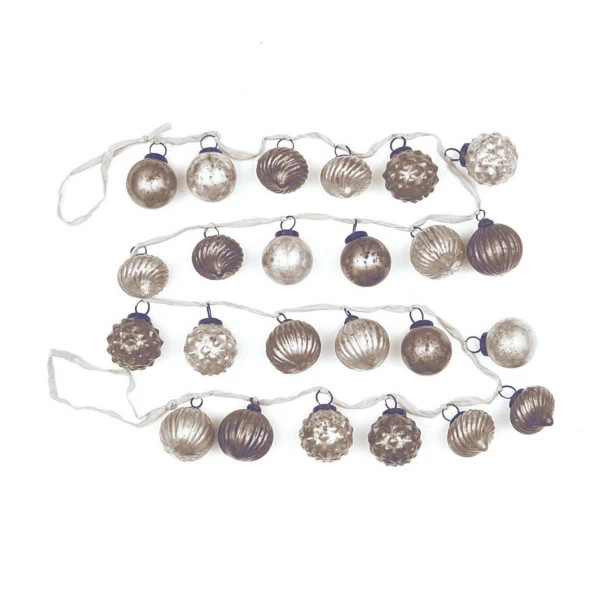 Creative Co-Op Embossed Mercury Glass Ornament Garland | Scheels