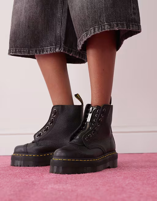 Dr. Martens – Sinclair – Stiefel aus gefrästem Nappaleder mit Plateausohle | ASOS (Global)