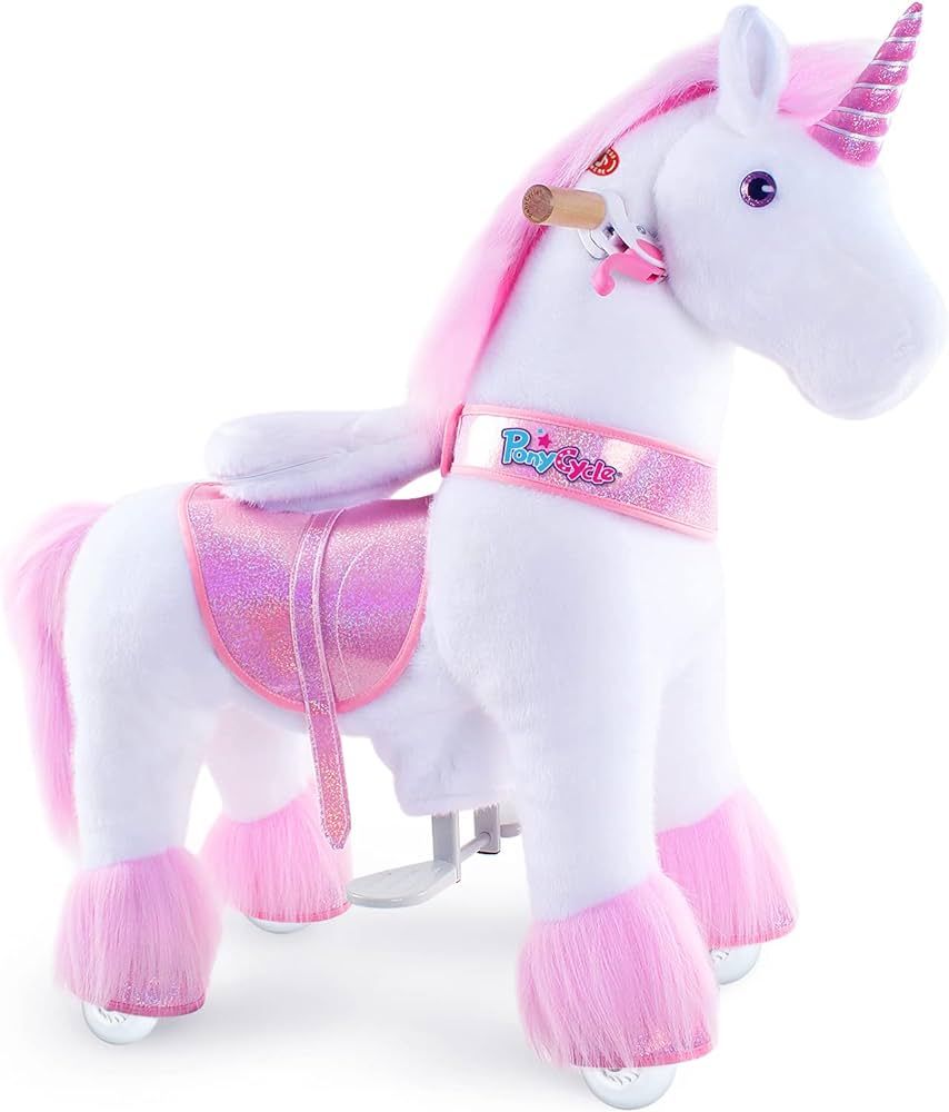 PonyCycle Official Classic U Series Ride on Horse Toy Plush Walking Animal Pink Unicorn Size 3 fo... | Amazon (US)