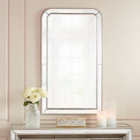 Possini Finnley Champagne 26" x 45" Frameless Wall Mirror | Lamps Plus