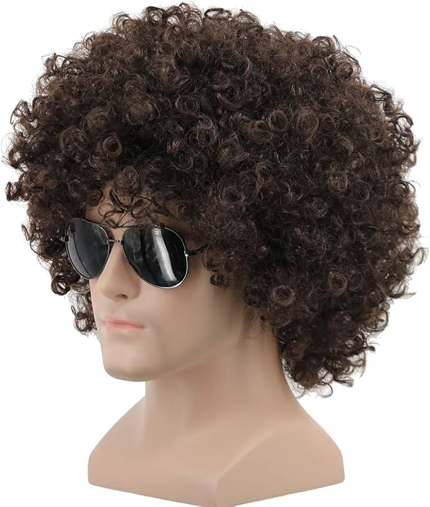 yuehong Short Fluffy Disco Afro Wigs Synthetic Anime Cosplay Fancy Funny Wigs for Unisex Men Wome... | Amazon (US)