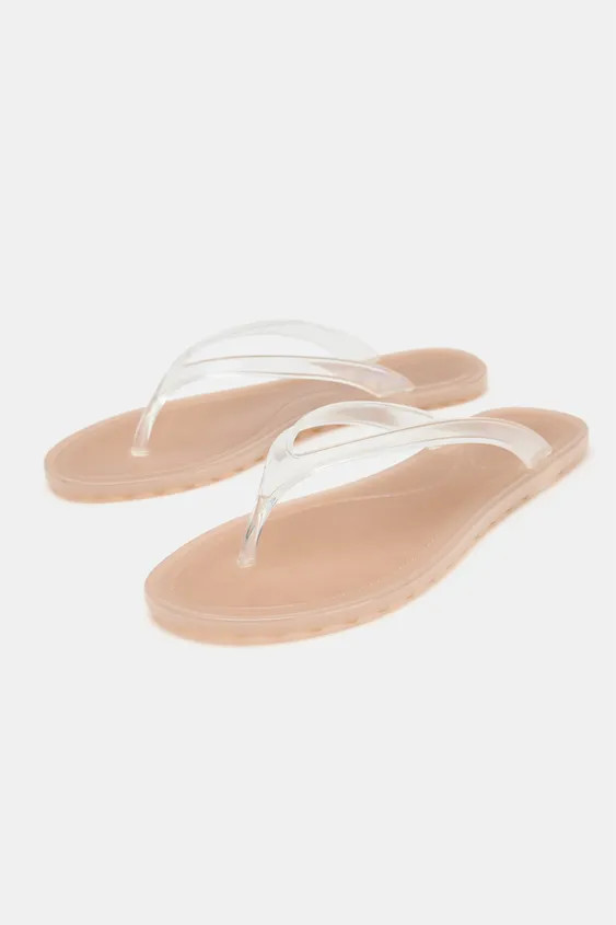 FLAT VINYL SANDALS | Zara UK