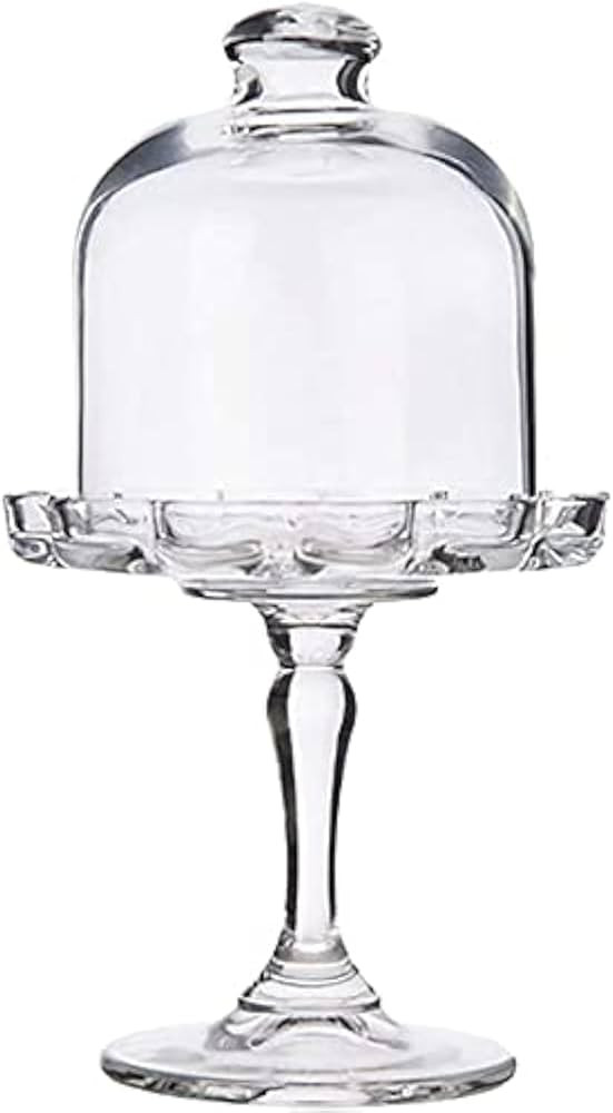 Decoret Mini Cake Stand Glass Cupcake Display Plate with Dome Cover Pedestal Dessert Stand Holder... | Amazon (US)