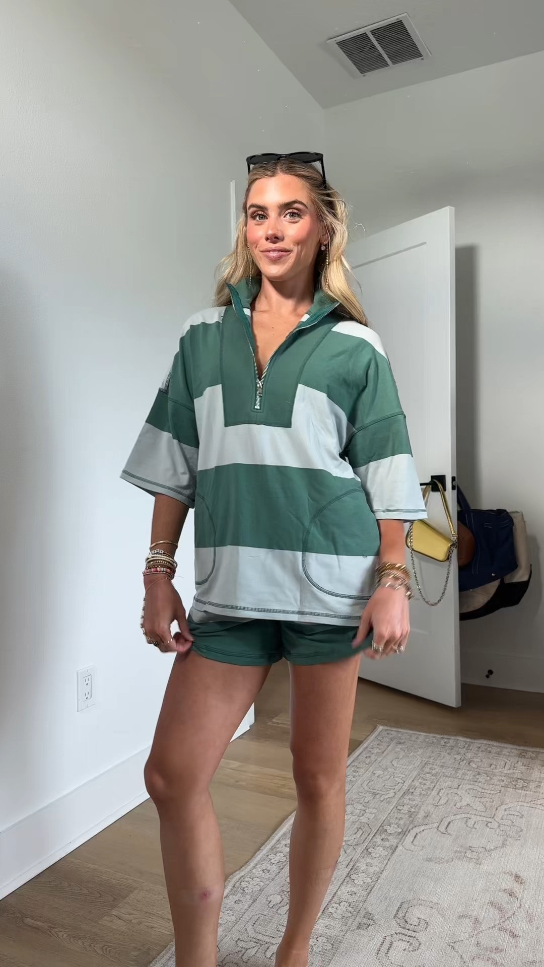 Amazon size XS Panadila Women Striped Workout Set Two Piece Outfit Tracksuit Oversized Lounge Set Top and Shorts Sets with Pockets

#LTKootd #LTKSeasonal #LTKSaleAlert