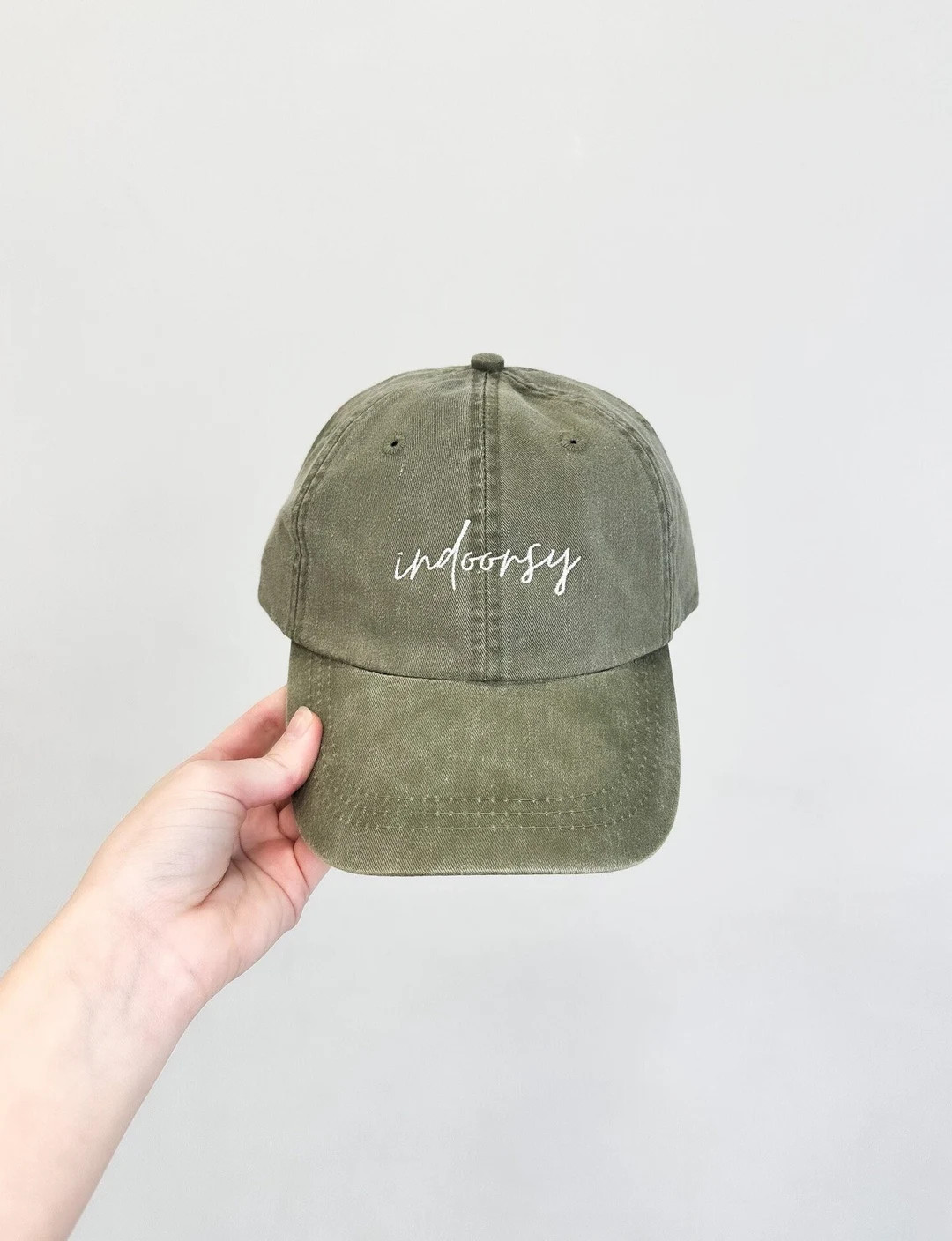 Indoorsy Embroidered Pigment-Dyed Baseball Cap (MoonTime Font) - ADULT SIZING | Etsy (US)