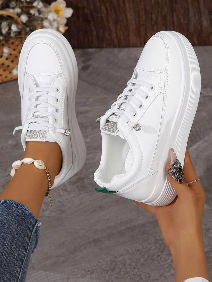 Women's Casual Outdoor Wedge Heel Thick Platform Athletic Shoes With Laces | SHEIN