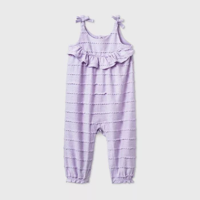 Baby Girls' Textured Scallop Romper - Cat & Jack™ Lavender | Target