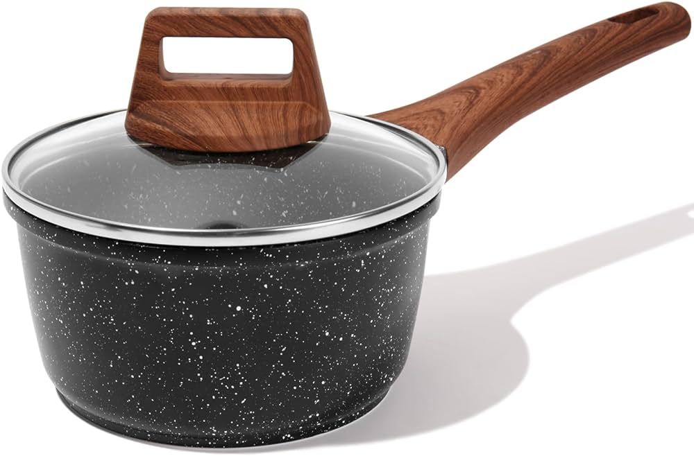 ESLITE LIFE 1.5 Quart Sauce Pan with Lid Nonstick Small Soup Pot, Compatible with All Stovetops (... | Amazon (US)