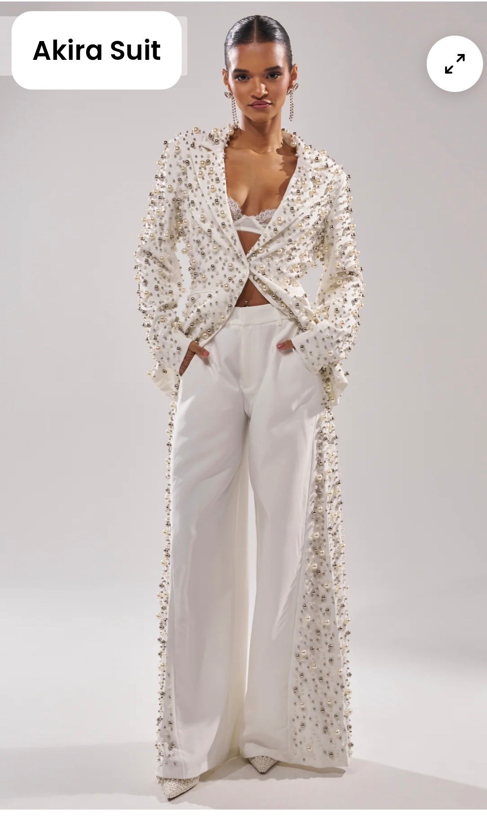 Winter white beaded suit from Akira

#LTKootd #LTKSeasonal #LTKOver40
