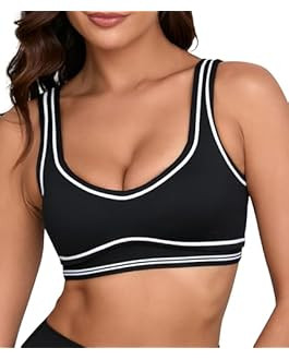Move With You Womens Sweetheart Padded Sports Bra- Workout Fitness Square Neck Low Back Yoga Bra(... | Amazon (US)