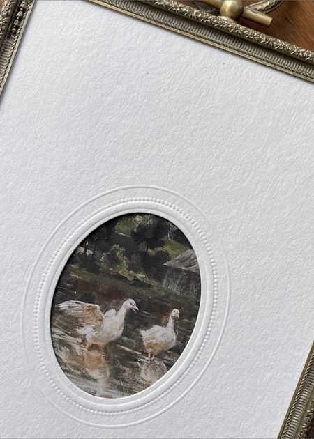 tiny antique inspired oval photo mats 