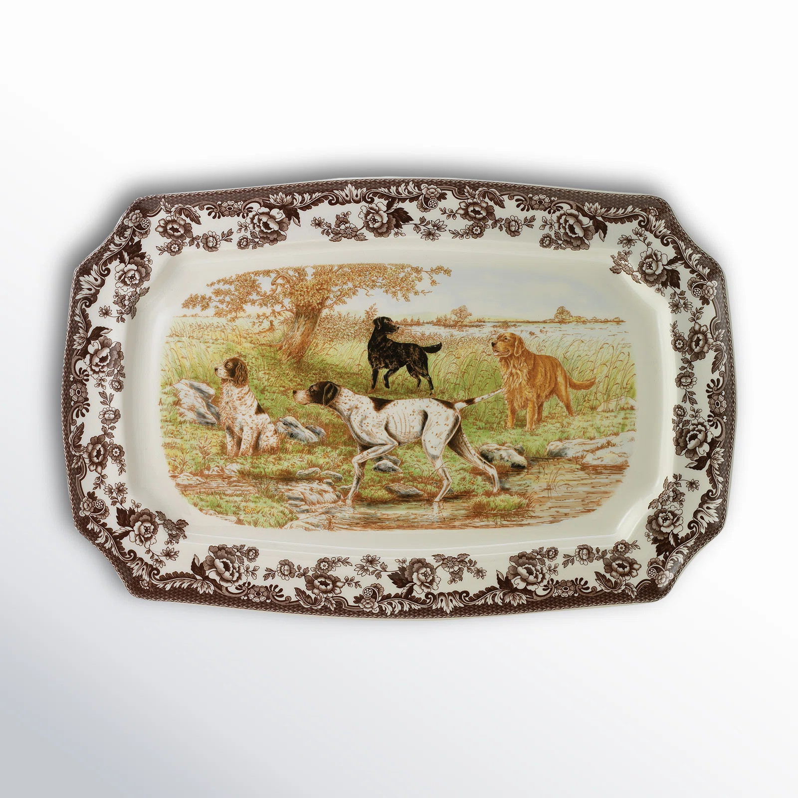 Spode Woodland Dogs Rectangular Platter | Birch Lane