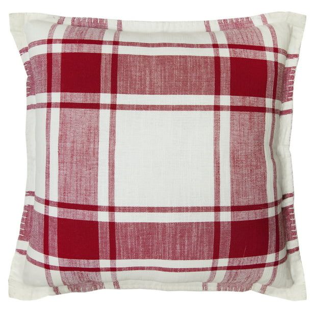 Better Homes & Gardens Reversible Plaid Decorative Pillow, 20" x 20", Red | Walmart (US)