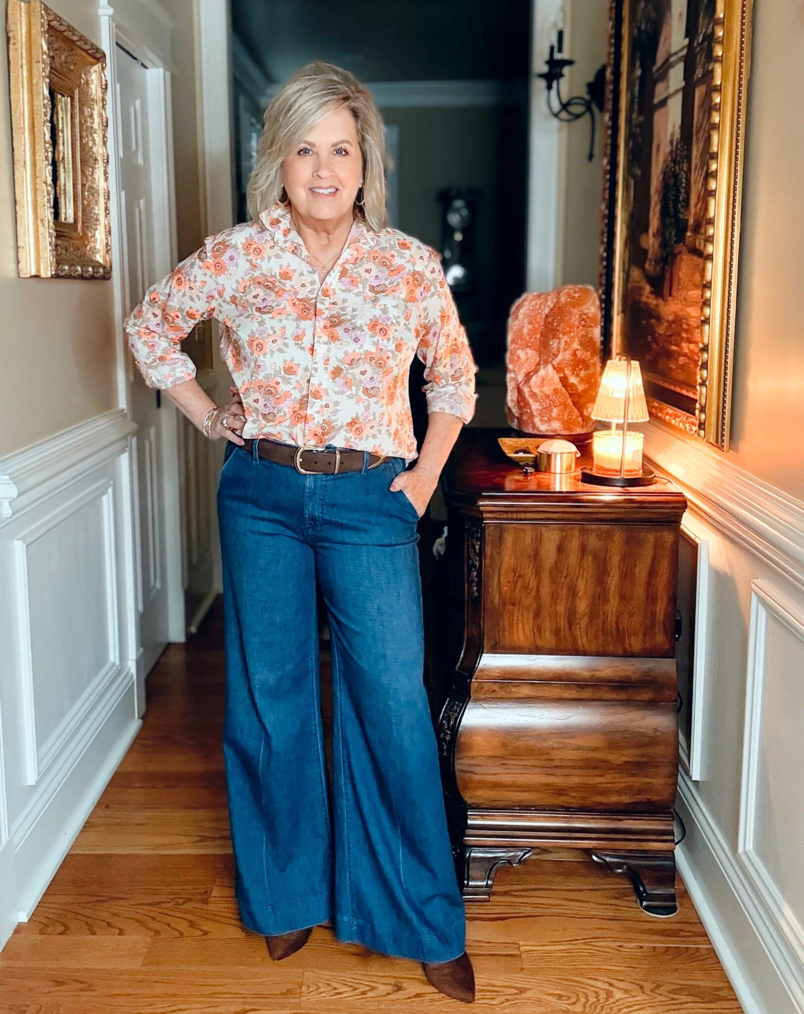 A great outfit to transition into Fall! Button down shirt size large | jeans size 8 | belt size large 

#LTKWorkwear #LTKStyleTip #LTKOver40