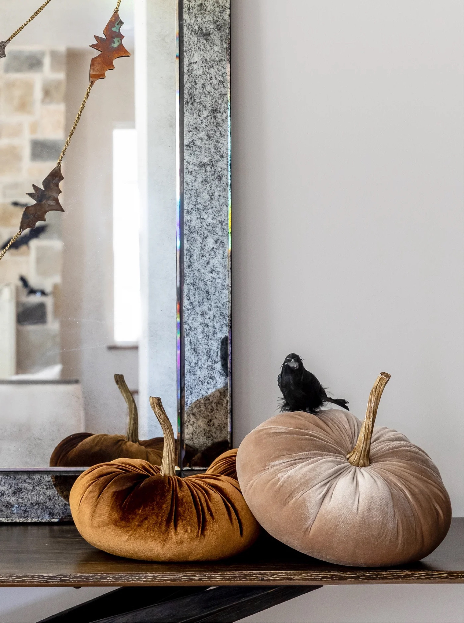How fun are these velvet pumpkins?! Under $20! Also linked this fun bat garland. Halloween decor, fall interior decor

#LTKunder50 #LTKSeasonal #LTKhome