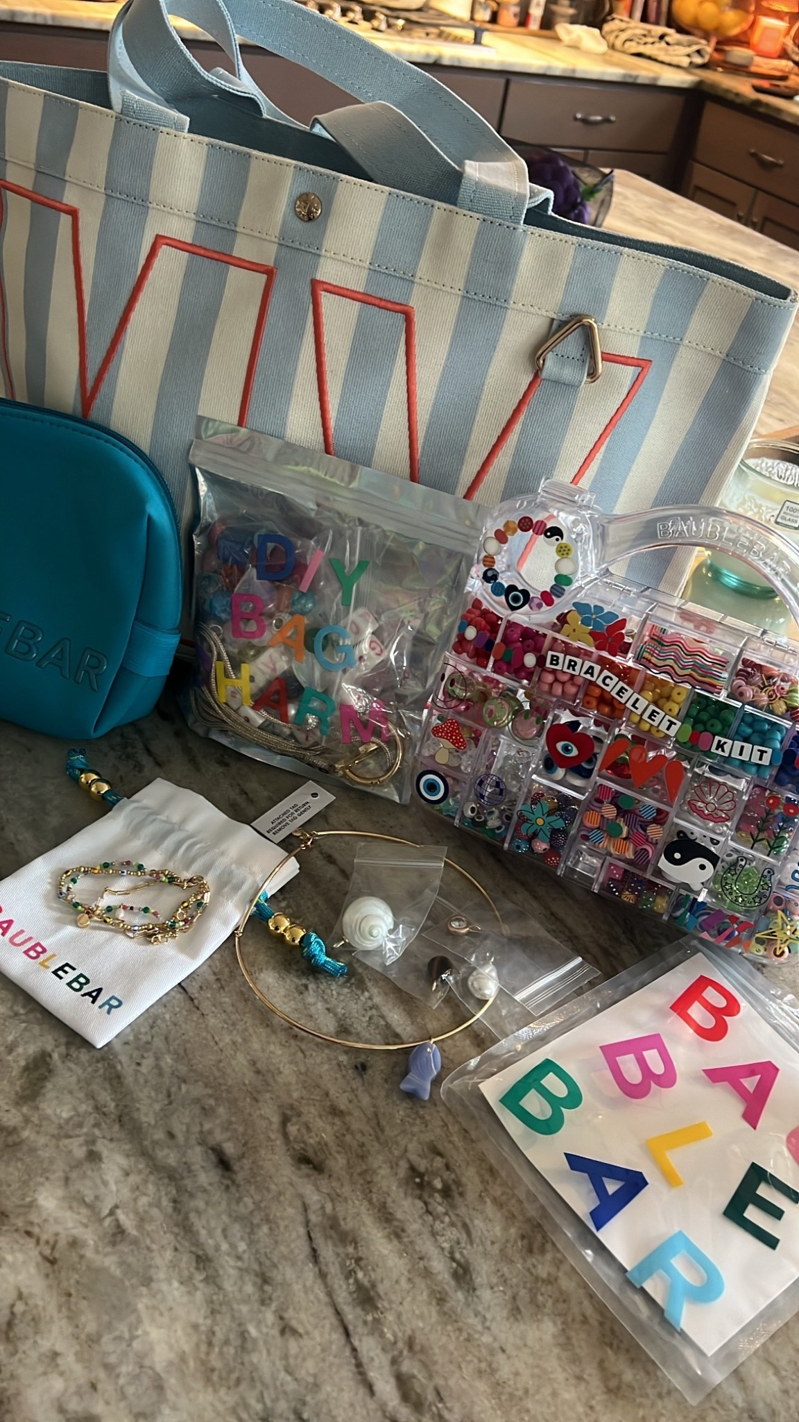 BaubleBar Custom Tote. Bead kit. Bag charm kit. Analog kit