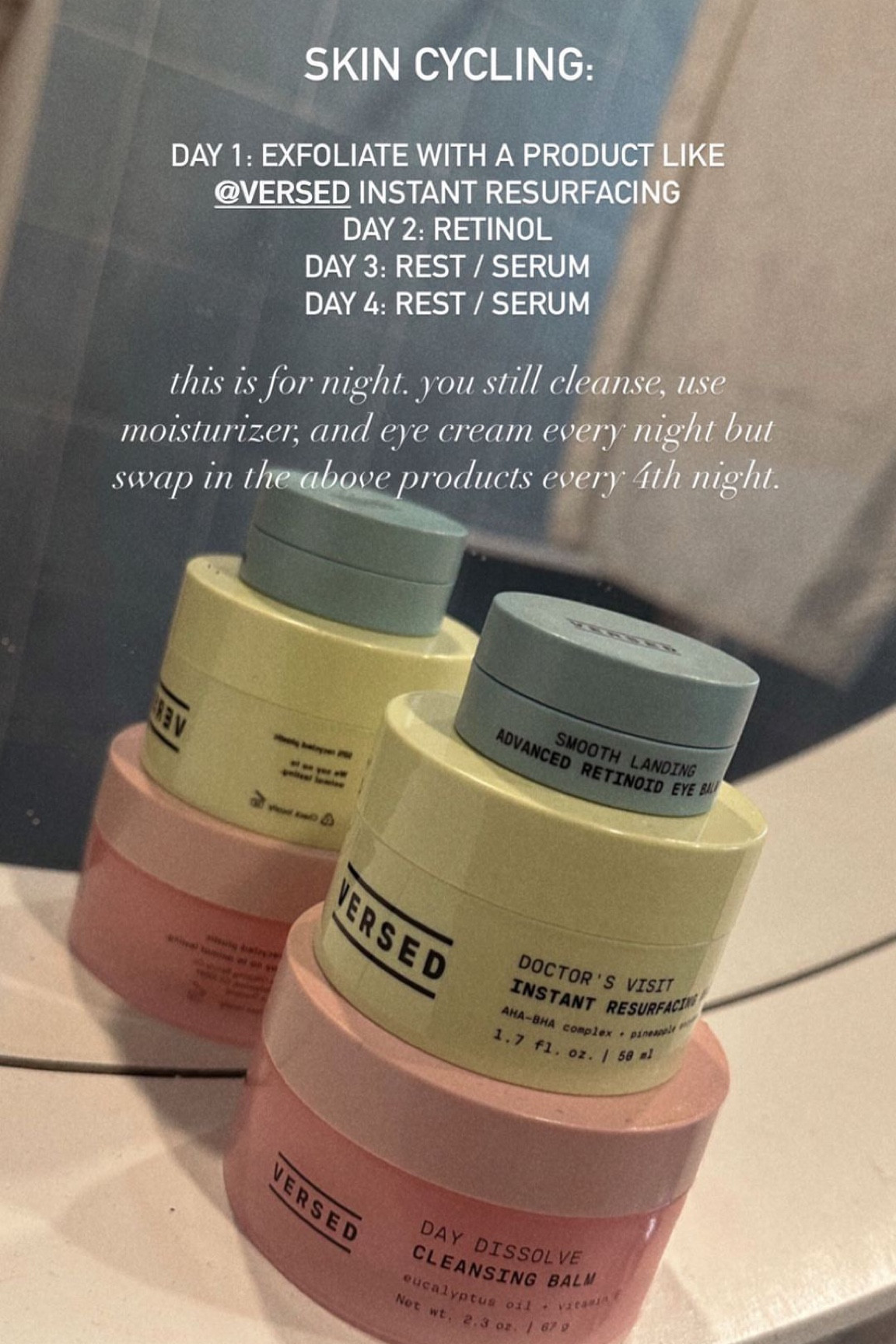 Skin cycling! Finding the ideal routine for your skin is 🔑 but the Versed line is so good for this  

#LTKbeauty #LTKunder100 #LTKunder50