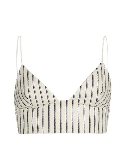 Striped Denim Bralette Top | Saks Fifth Avenue