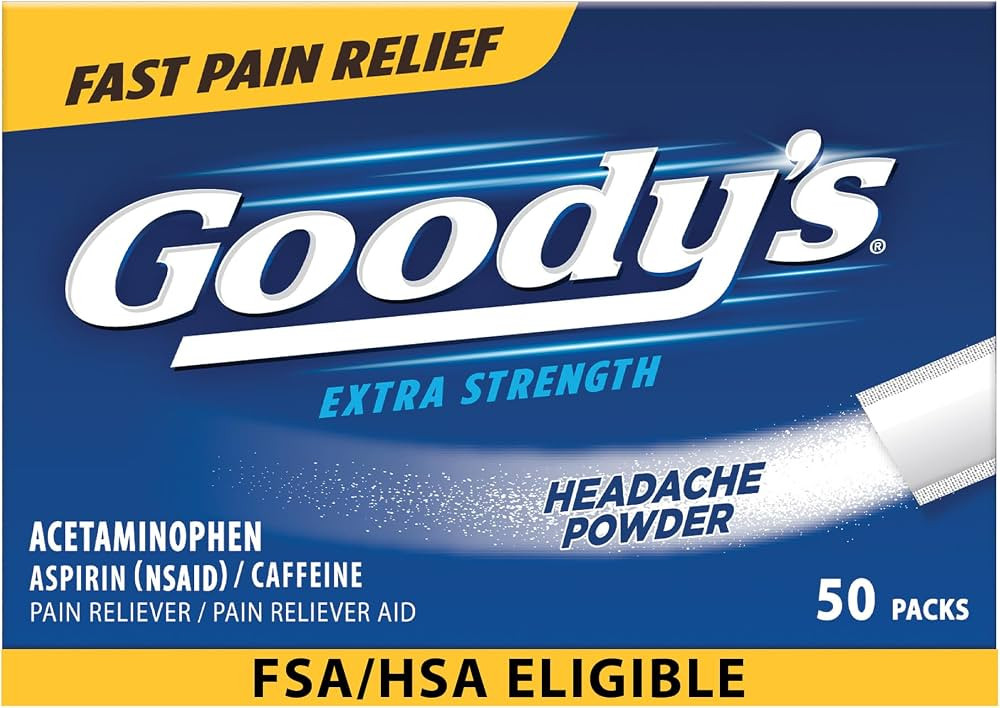 Goody's Triple Action Headache Powder, Extra Strength Pain Relief, 50 Count | Amazon (US)