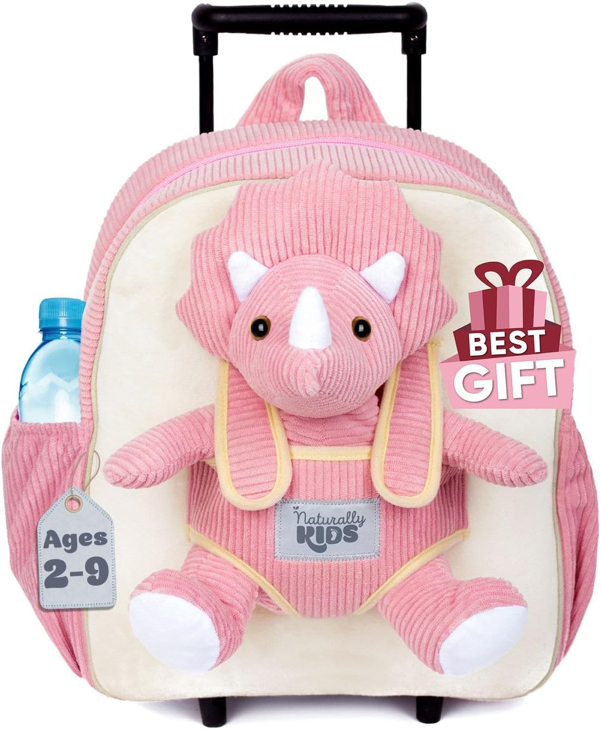 Naturally KIDS Toddler Suitcase w. Plush Pink Triceratops Toy Kids Gift 3-9 | Amazon (US)