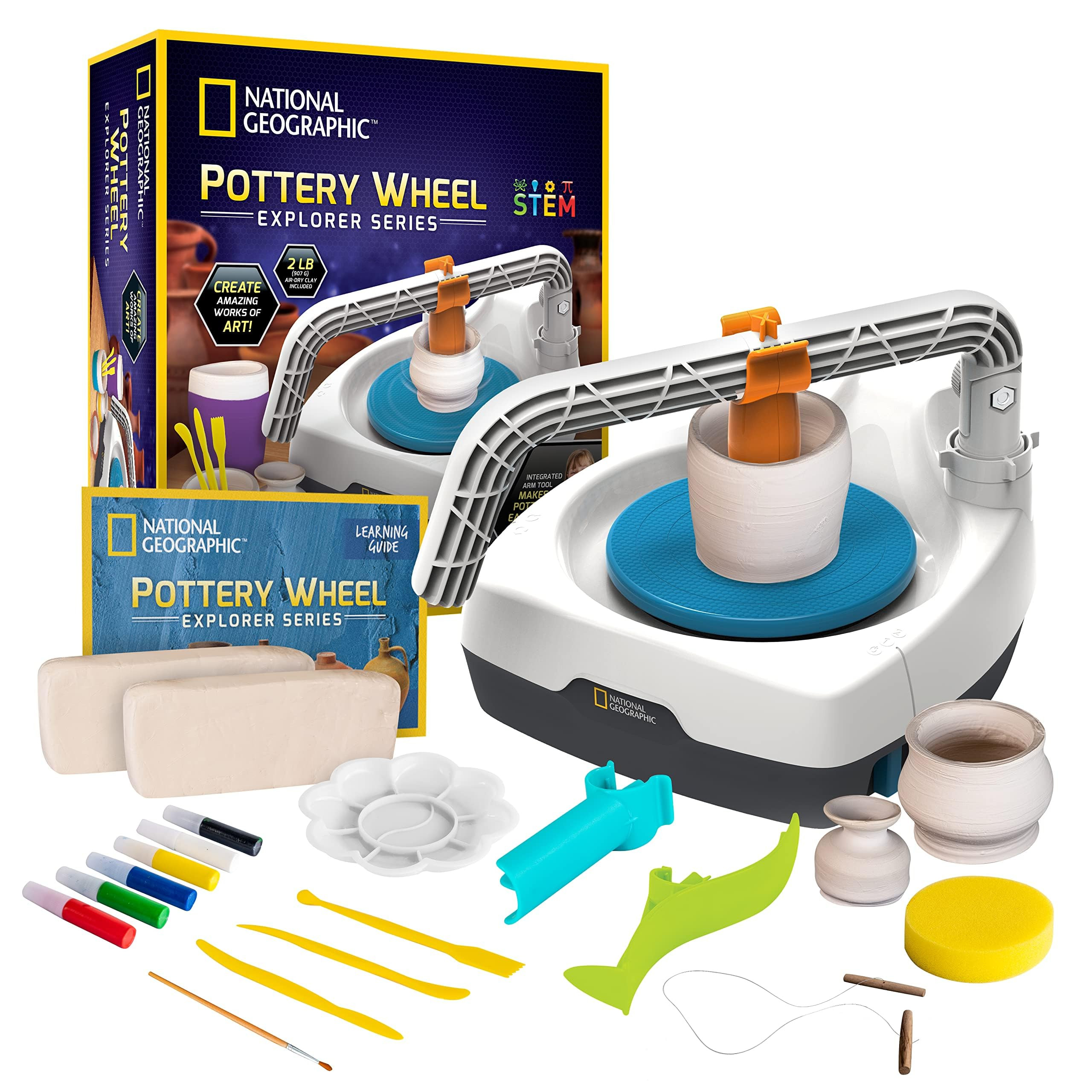 NATIONAL GEOGRAPHIC Pottery Wheel for Kids – Complete Pottery Kit for Beginners, Plug-in Motor,... | Amazon (US)