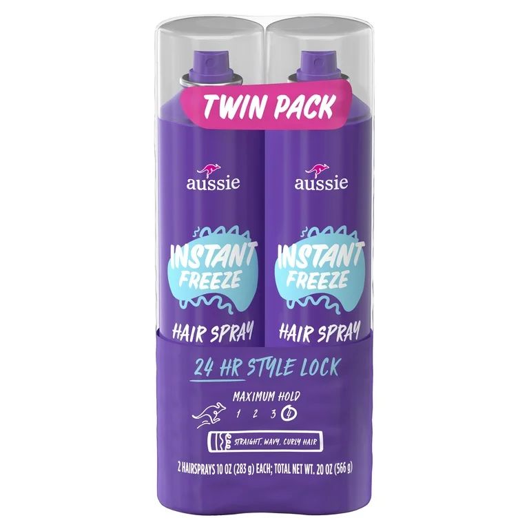 Aussie Instant Freeze Hair Spray Twin Pack for All Hair Types, 10 oz. Unisex | Walmart (US)