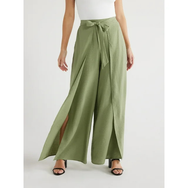 Sofia Jeans Women's Petal Hem Palazzo Pants, 30" Inseam, Sizes XS-XXXL | Walmart (US)