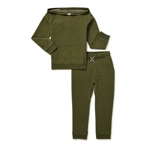 Wonder Nation Baby and Toddler Unisex Athleisure Outfit Set, 2-Piece, Sizes 12M-5T | Walmart (US)