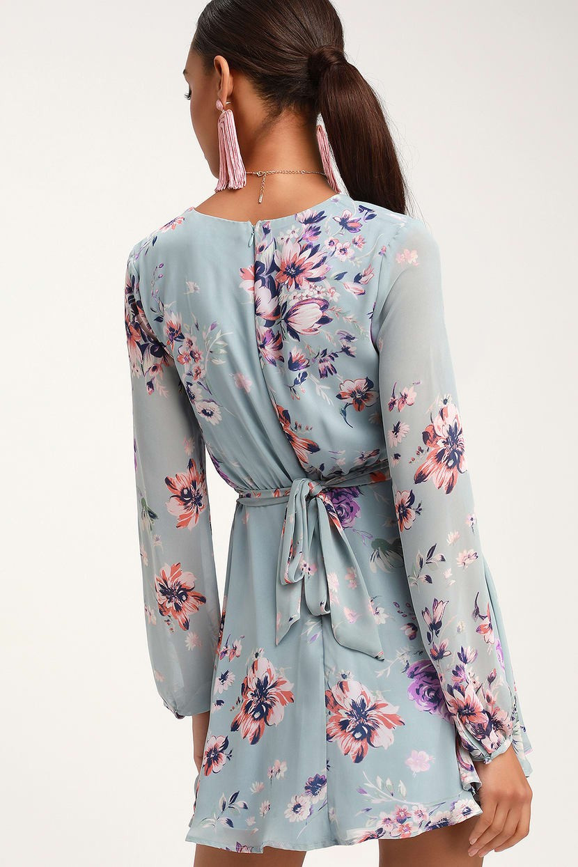 Dress | Dresses | Floral Dress | Flower Dress | Blue Dress | Mini Dress | Mini Dresses | Lulus (US)