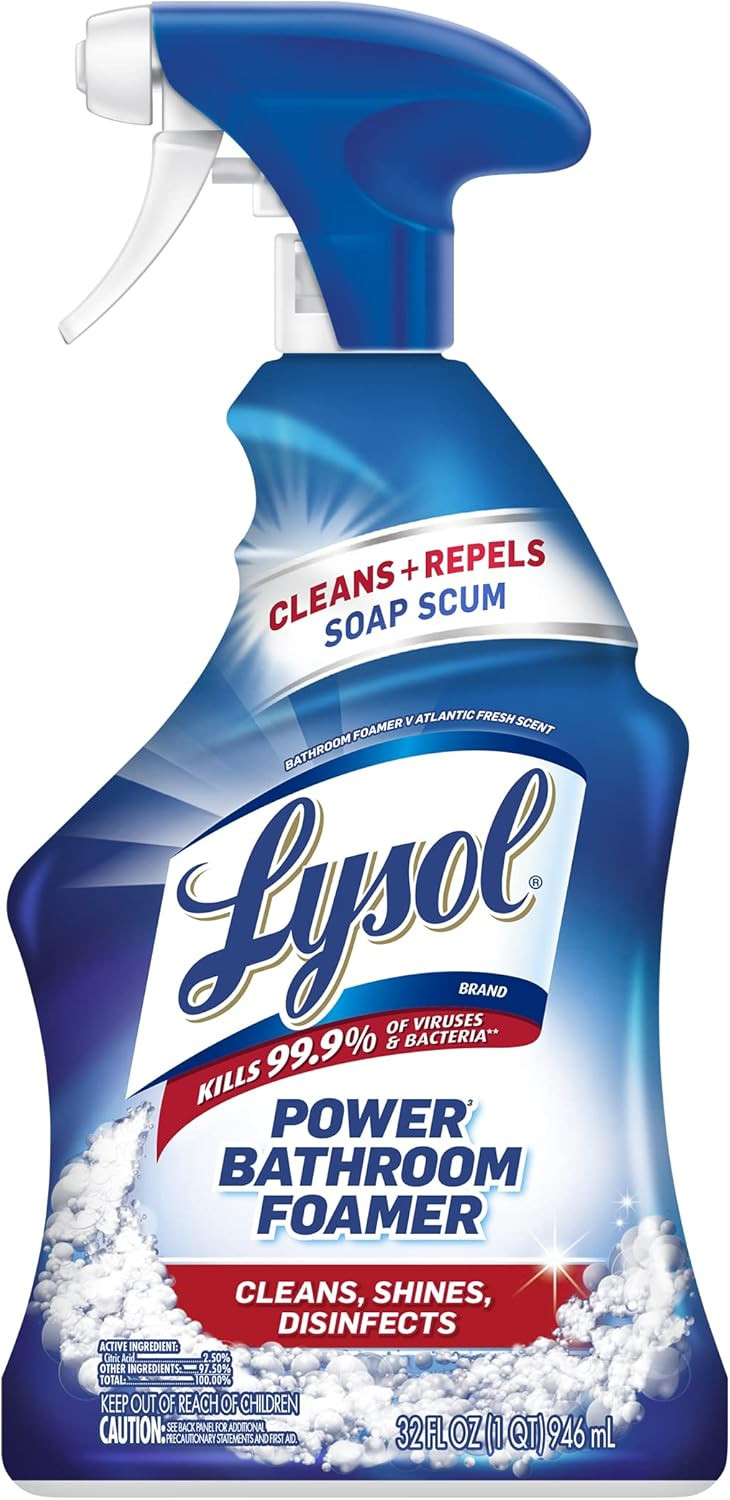 Lysol Power Foaming Cleaning Spray for Bathrooms, Foam Cleaner for Bathrooms, Showers, Tubs, 32oz | Amazon (US)