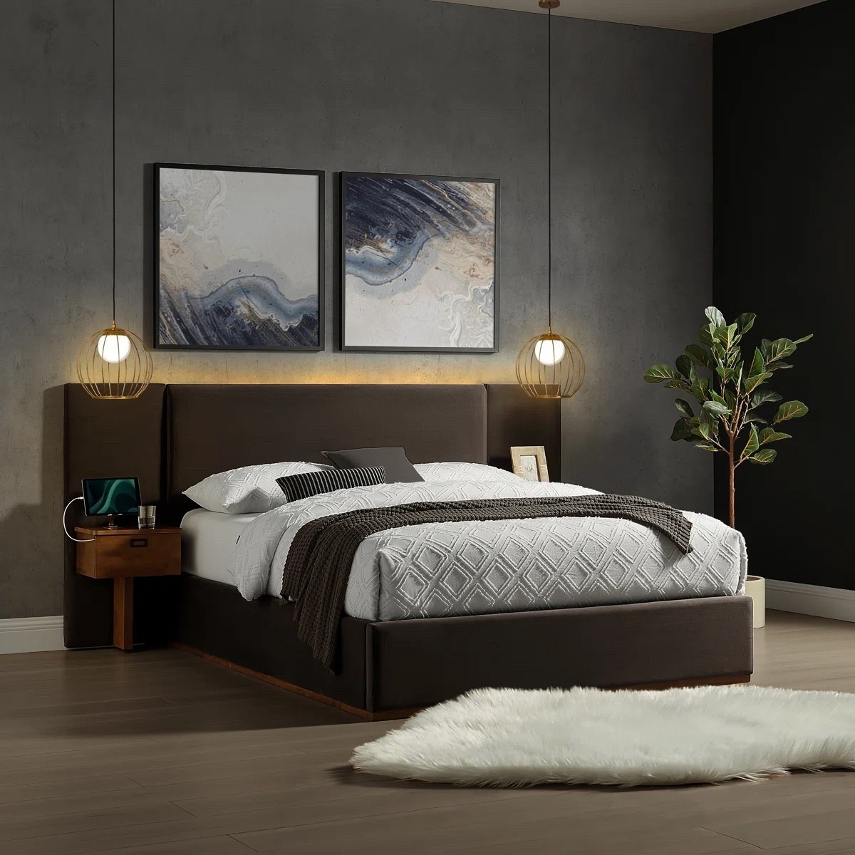 Dahlia King Size Upholstered Bed LED Headboard and USB

#LTKMidsize #LTKU #LTKActive