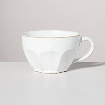 16oz Wide-Fluted Stoneware Latte Mug Cream - Hearth & Hand™ with Magnolia | Target