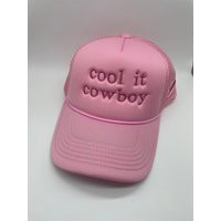 Cool It Cowboy Pink Trucker Hat | Etsy (US)