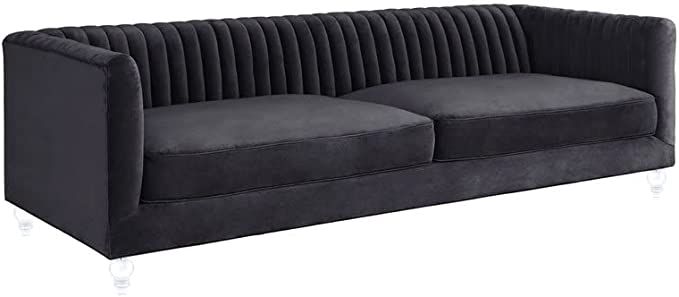 Amazon.com: Tov Furniture The Aviator Collection Modern Velvet Upholstered Living Room Sofa with ... | Amazon (US)