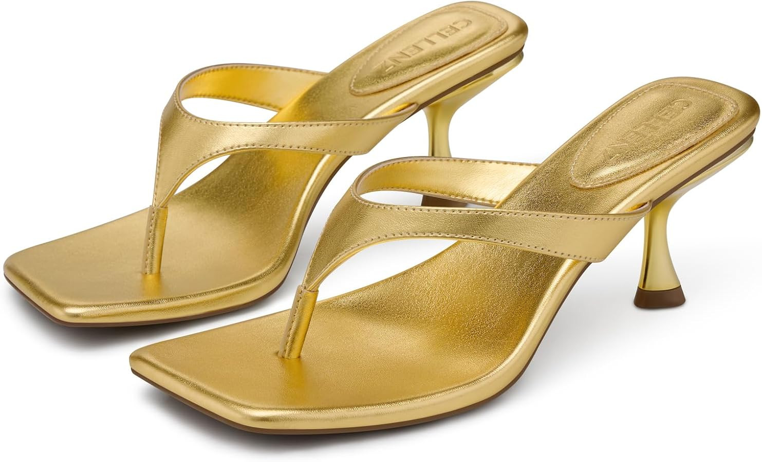 CELLENZ Women Kitten Heels Sandals: 2.5 Inch Heeled Flip Flop | Amazon (US)
